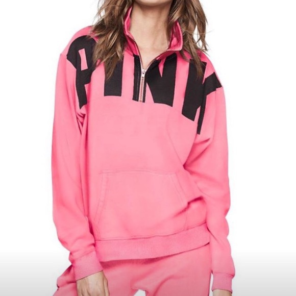 PINK Victoria's Secret Tops - ❌SOLD ❌NWT PINK Quarter Zip Sweatshirt